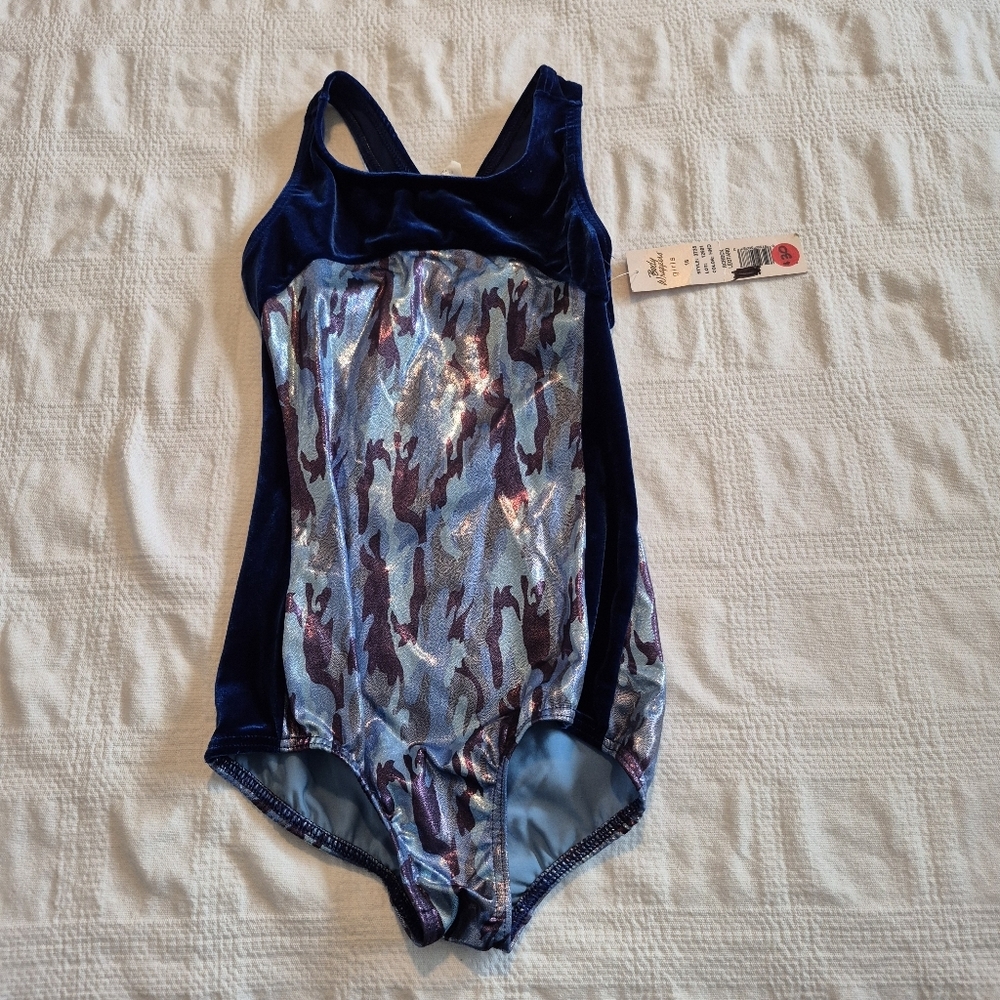Body Wrappers girls size 16 gymnastic or dance leotard racerback blue NWT